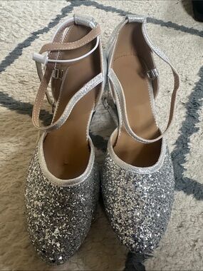 Women's Rubber Sole 1.3inch/3.5cm Sparkling Glitter Heels Ballroom Dance Shoes